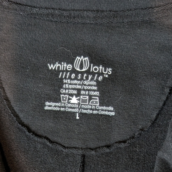 White Lotus Lifestyle Cotton Black Shirt Jacket Women's Large - Picture 2 of 3